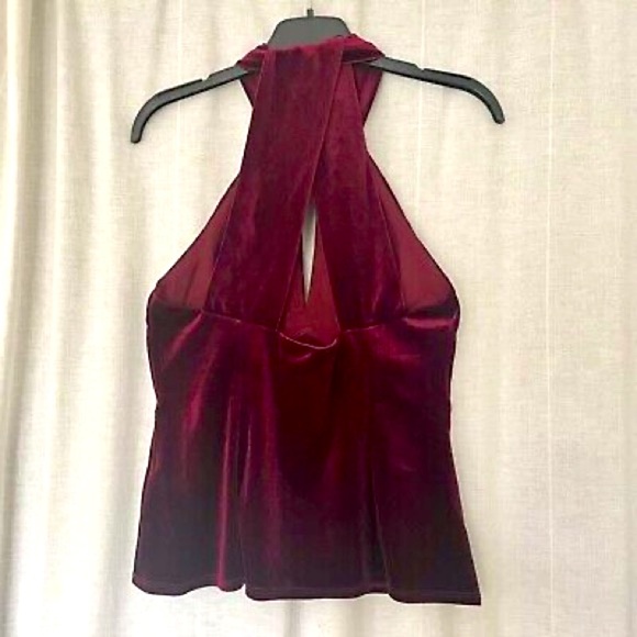 BY EXPRESS PURPLE SILKY HALTER TOP WITH KEY HOLE BY EXPRESS!❤️ - Picture 4 of 5